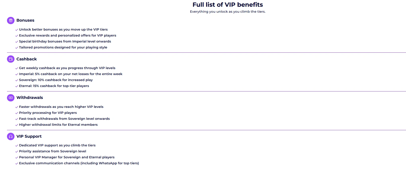 SlotRoyals VIP benefits including bonuses, cashback, faster withdrawals and dedicated support